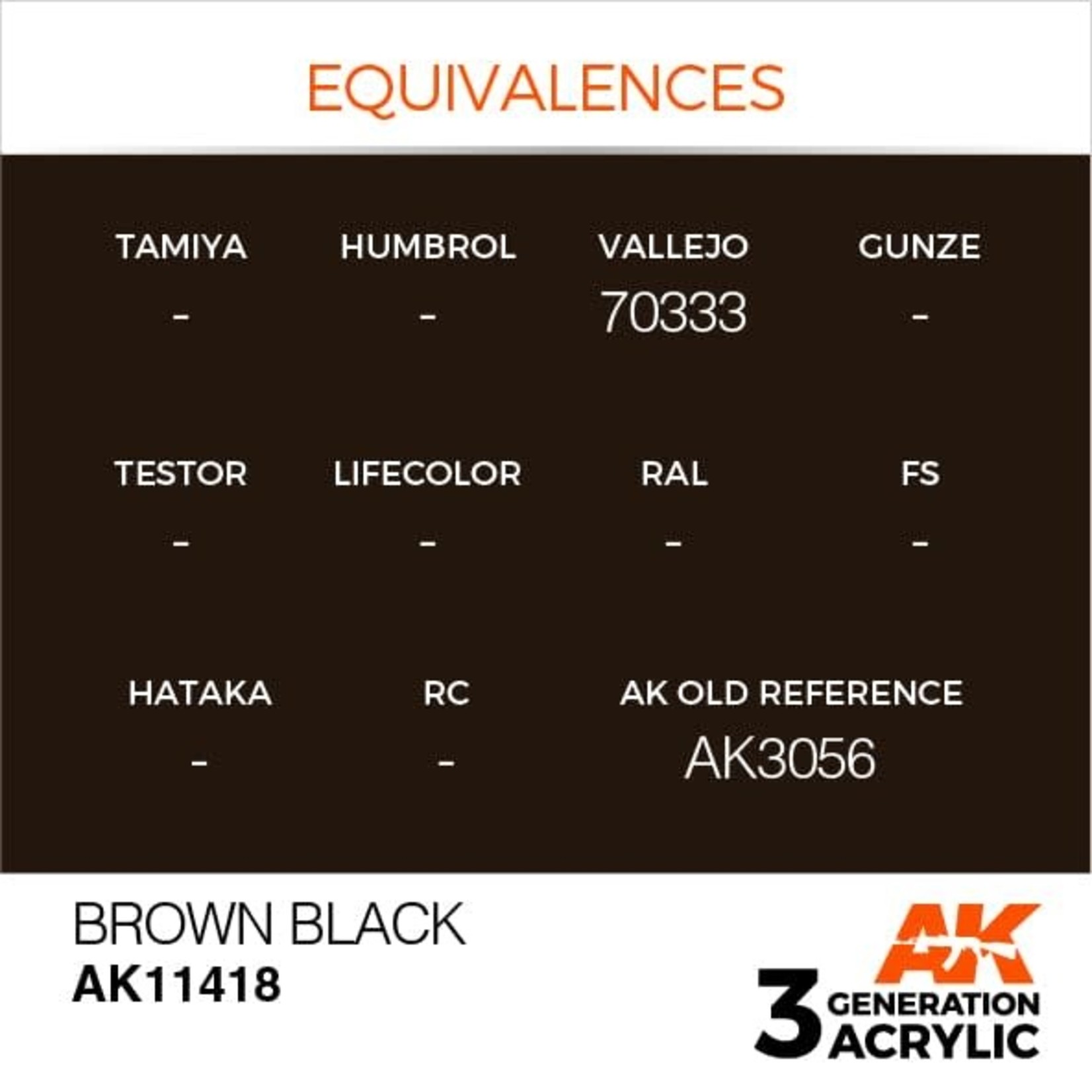 AK Interactive AK11418 3G Figure Brown Black 17ml