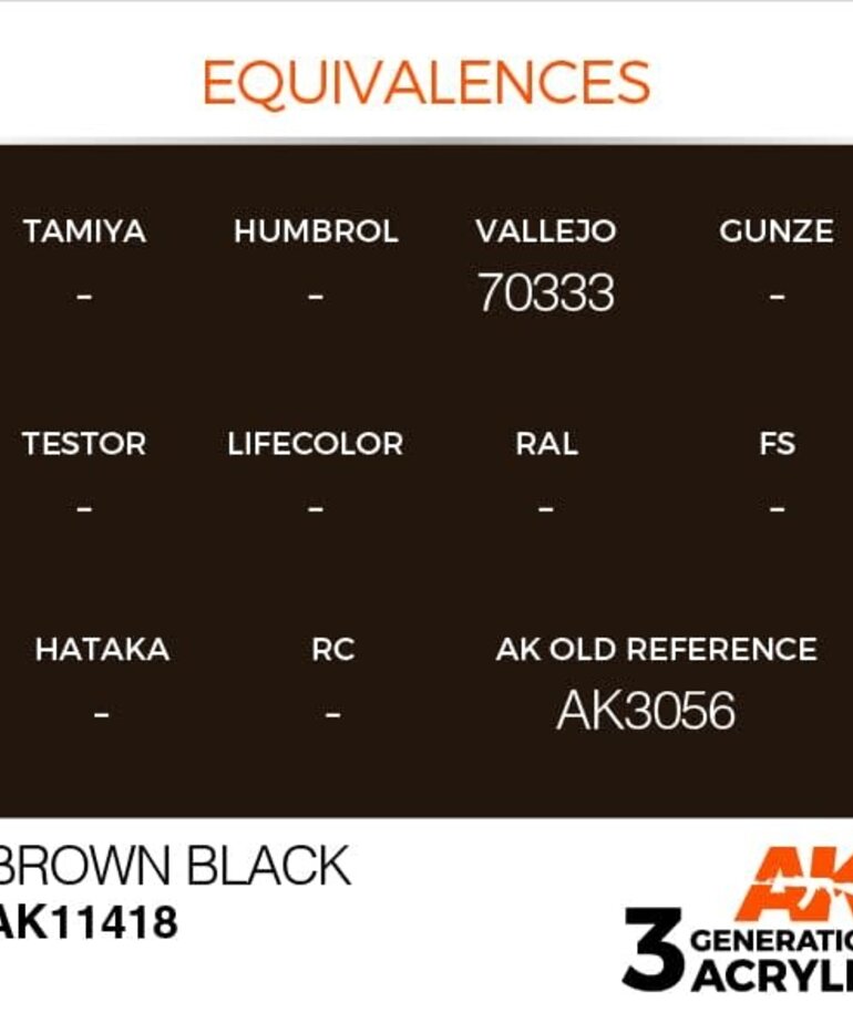 AK Interactive AK11418 3G Figure Brown Black 17ml