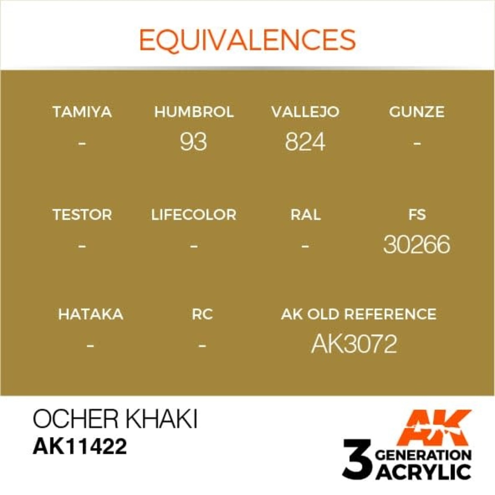 AK Interactive AK11422 3G Figure Ocher Khaki 17ml