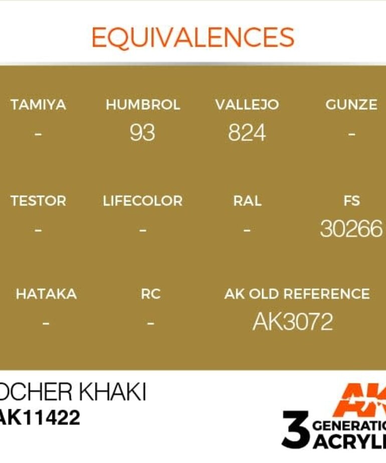 AK Interactive AK11422 3G Figure Ocher Khaki 17ml