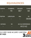 AK Interactive AK11423 3G Figure Field Grey Base #2 (Grey Uniform) 17ml
