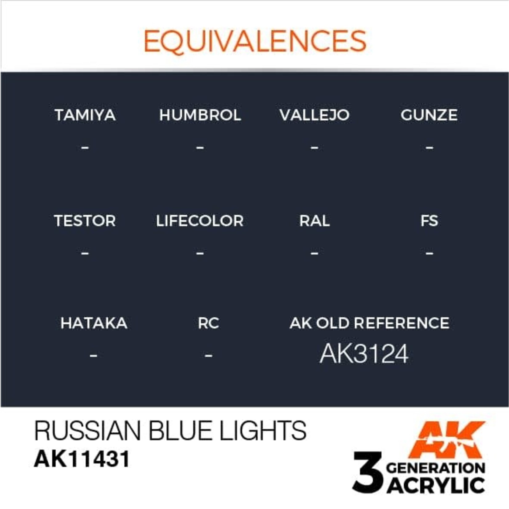 AK Interactive AK11431 3G Figure Russian Blue Lights 17ml