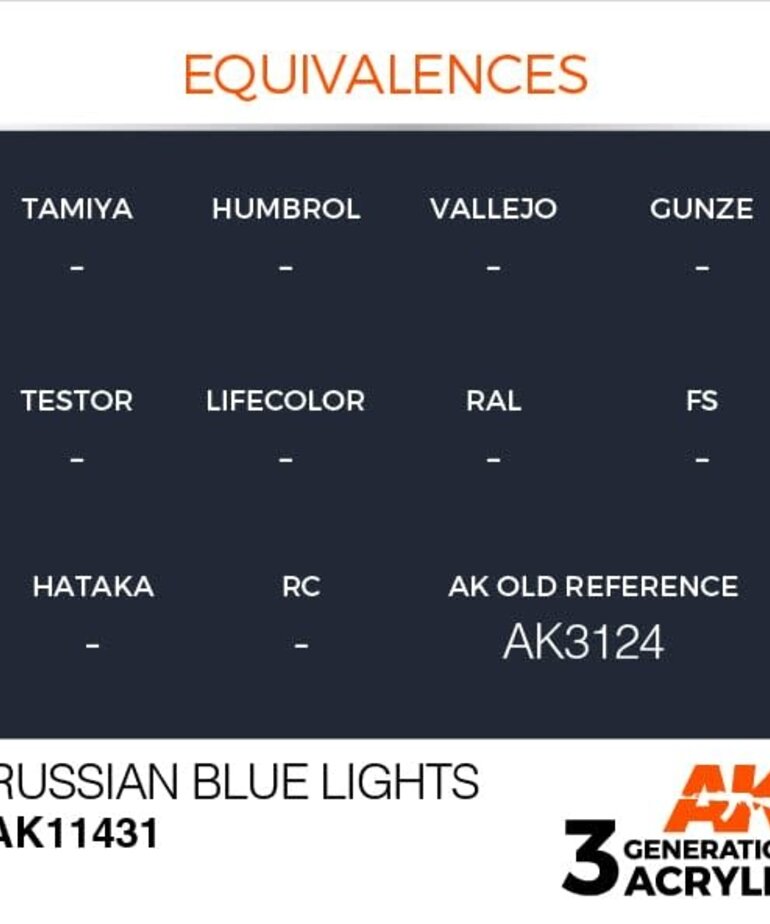 AK Interactive AK11431 3G Figure Russian Blue Lights 17ml