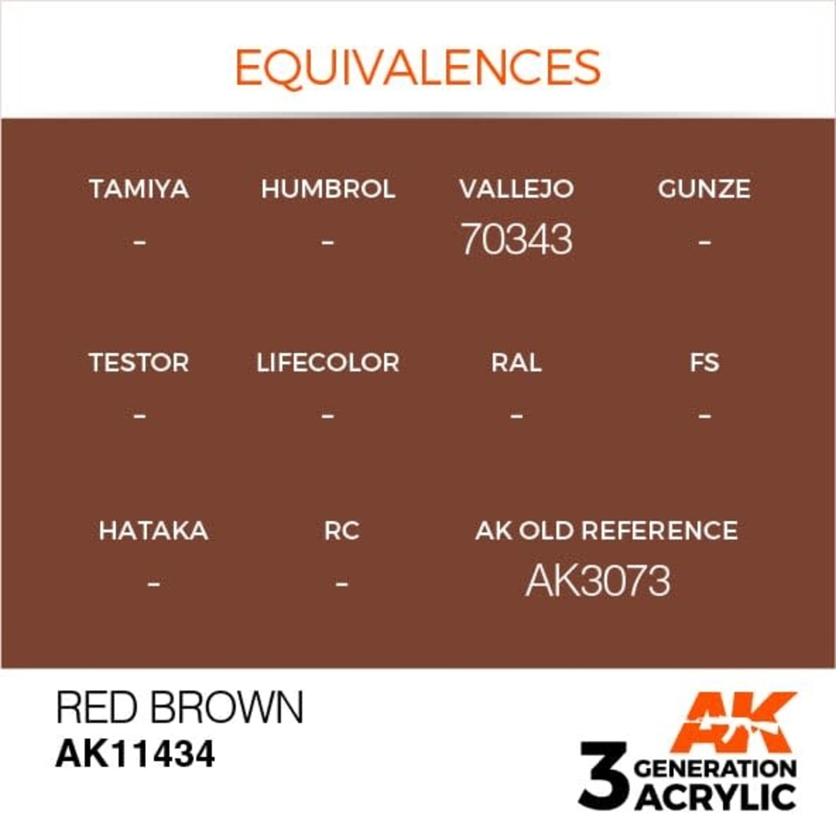 AK Interactive AK11434 3G Figure Red Brown 17ml