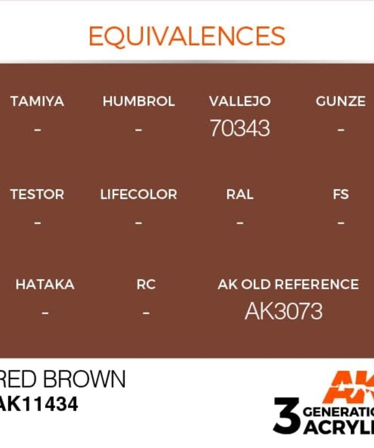 AK Interactive AK11434 3G Figure Red Brown 17ml