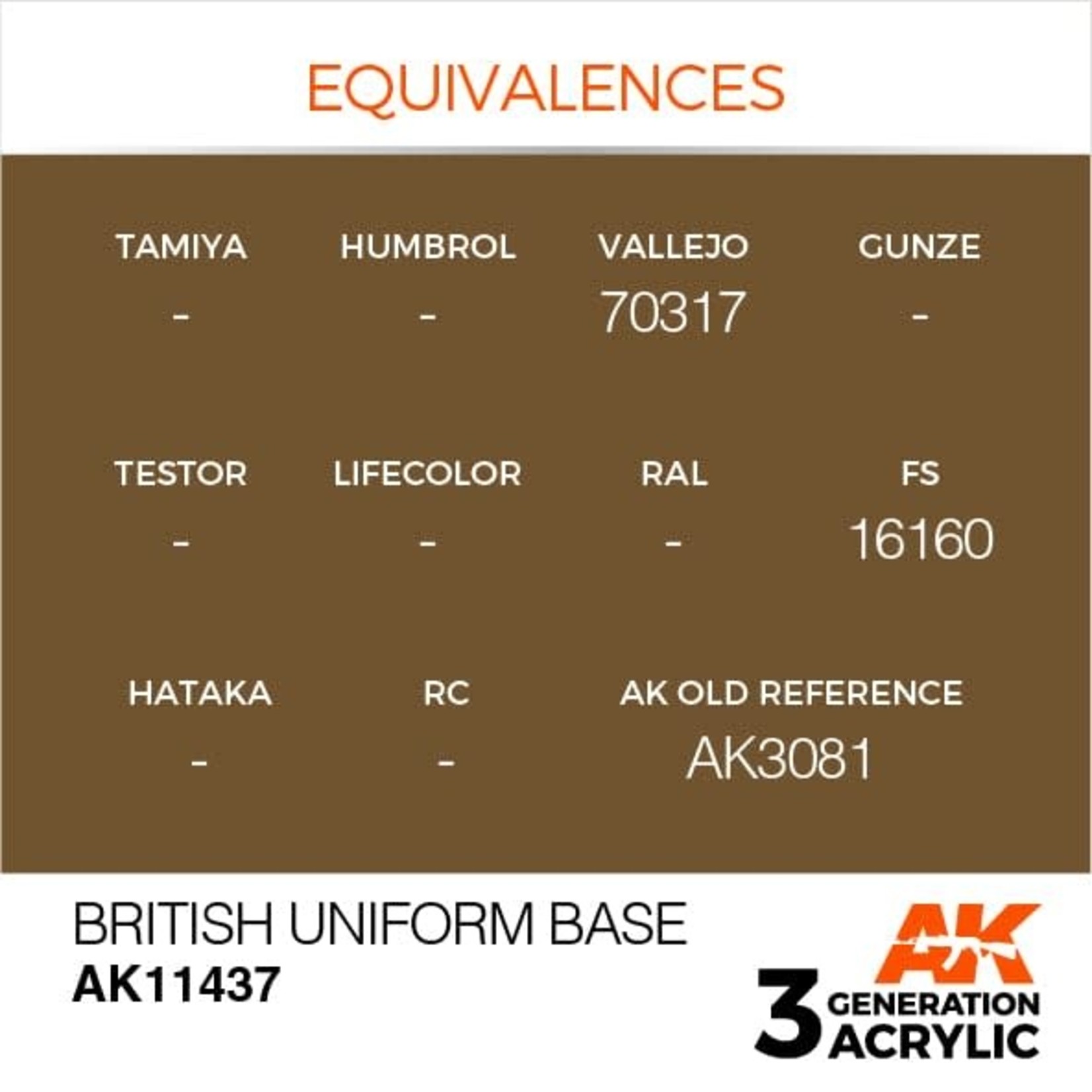 AK Interactive AK11437 3G Figure British Uniform Base 17ml