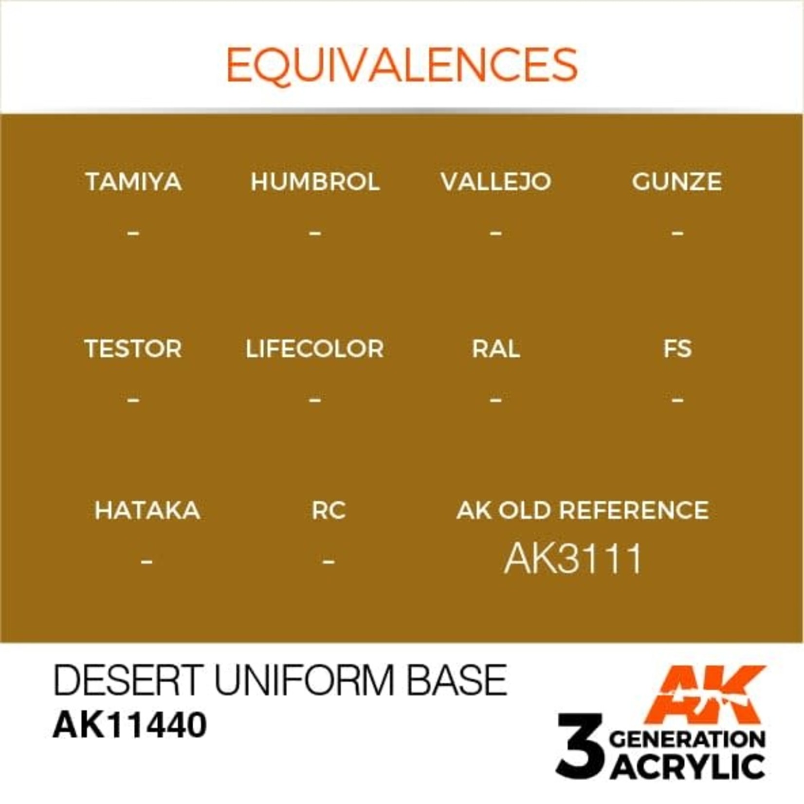 AK Interactive AK11440 3G Figure Desert Uniform Base 17ml