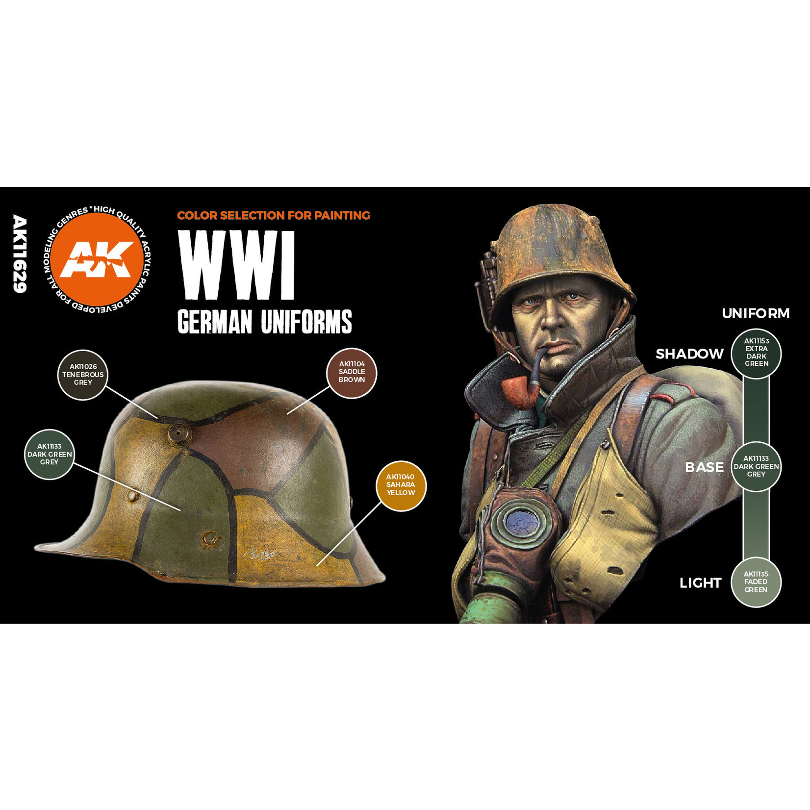 AK Interactive AK11629 3G Figure WW1 German Uniforms (6) Set