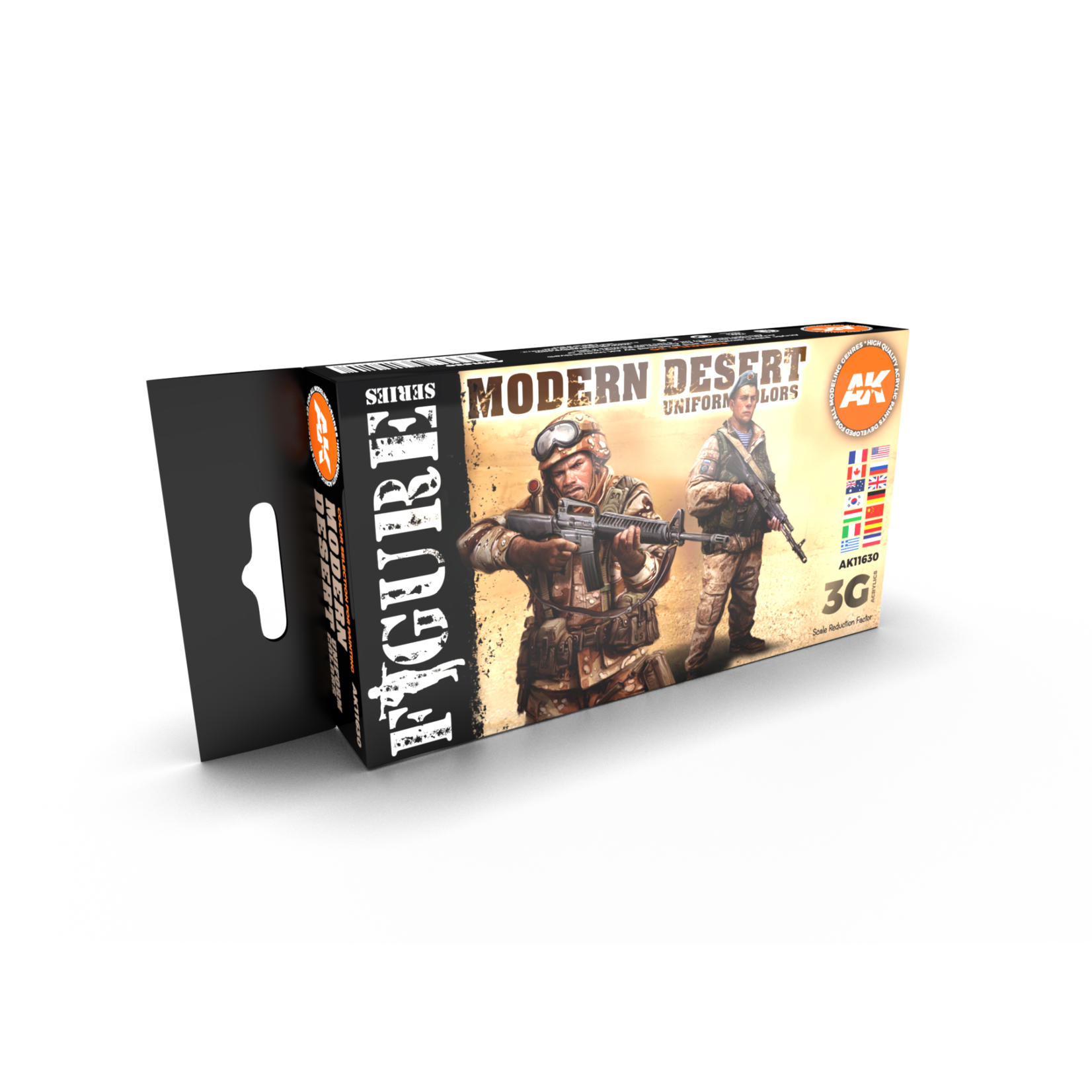 AK Interactive AK11630 3G Figure Modern Desert Uniform Colors (6) Set