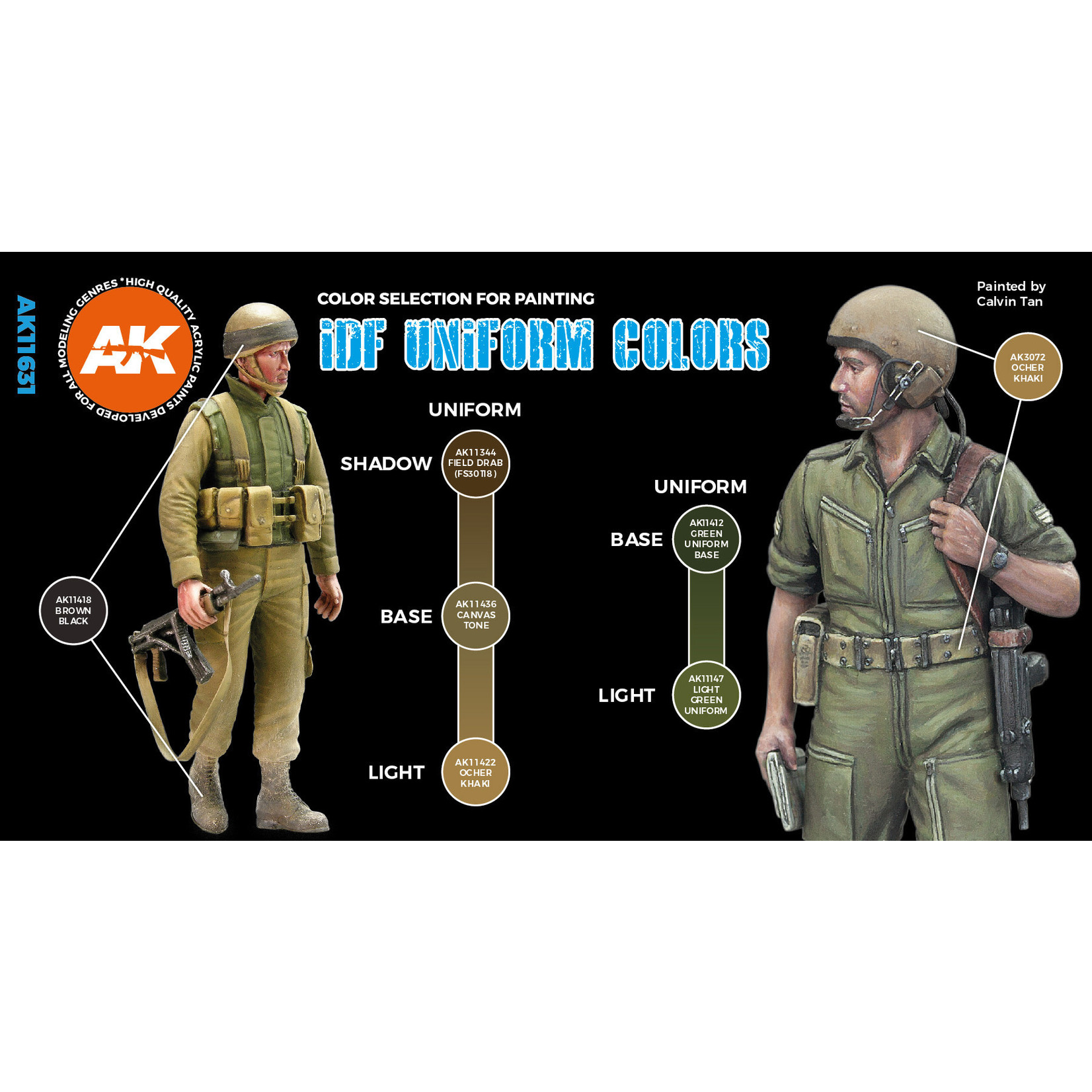 AK Interactive AK11631 3G Figure IDF Uniform Colors (6) Set