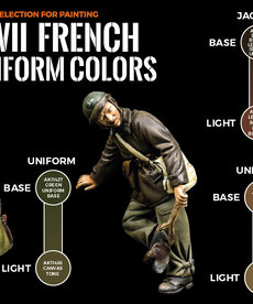 AK Interactive AK11633 3G Figure WWII French Uniform Colors (6) Set