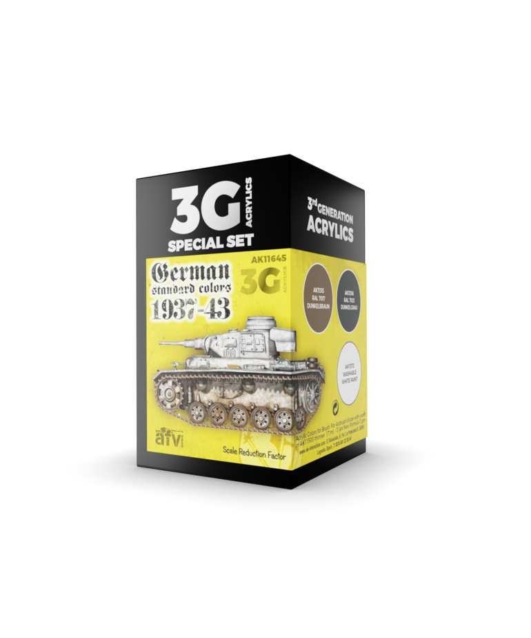 AK Interactive AK11645 3G AFV German Standard Colors 1937-43 (3) Set