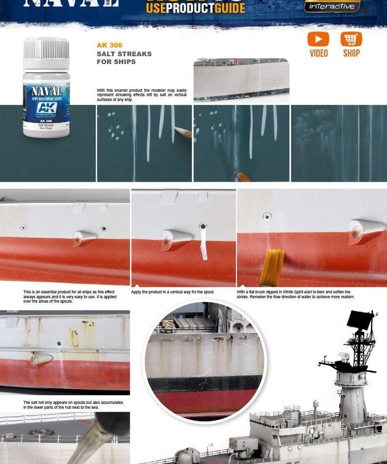 AK Interactive AK306 Weathering Effects Salt Streaks For Ships 35ml