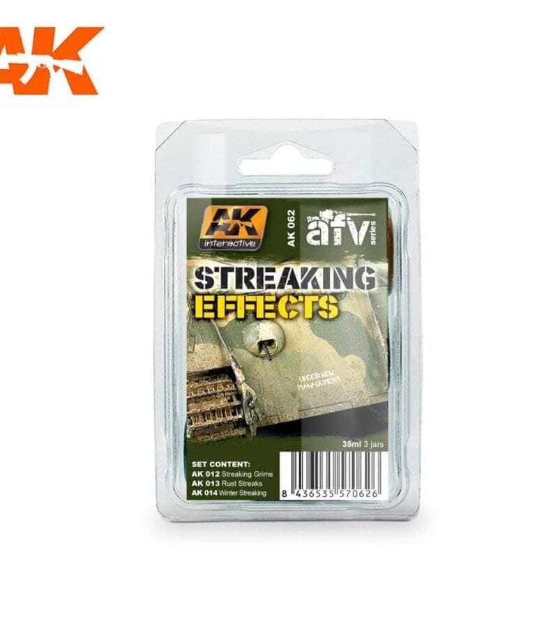 AK Interactive AK062 Weathering Effects Streaking Effects (3) Set