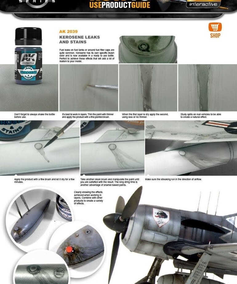 AK Interactive AK2039 Weathering Effects Kerosene Leaks & Stains 35ml