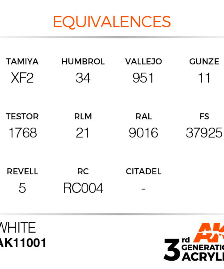 AK Interactive AK11001 3G Acrylic White 17ml
