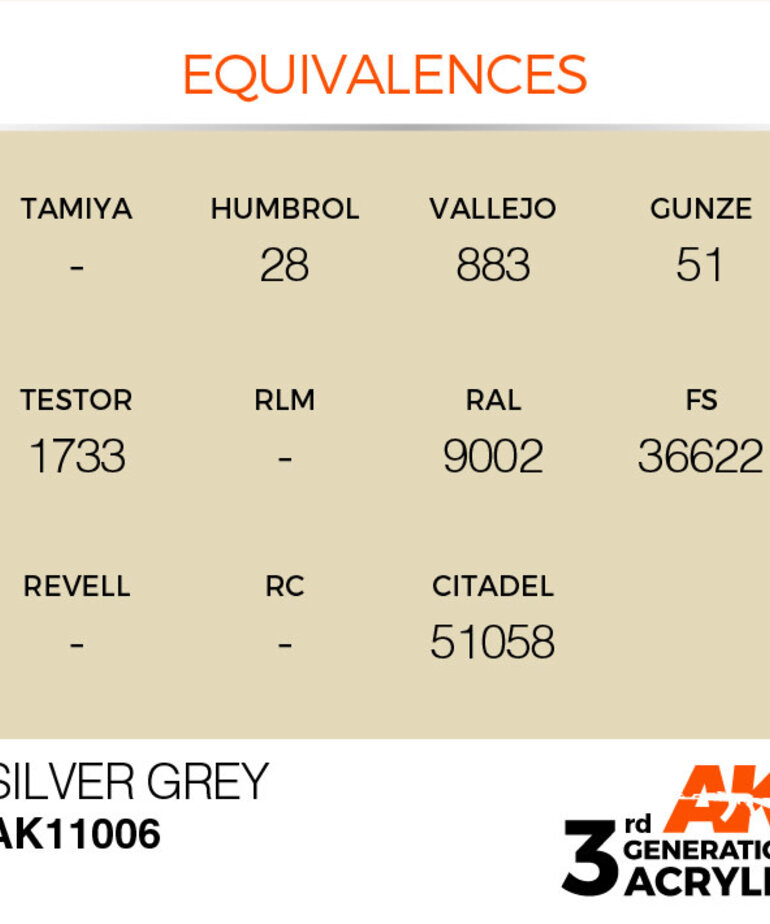 AK Interactive AK11006 3G Acrylic Silver Grey 17ml