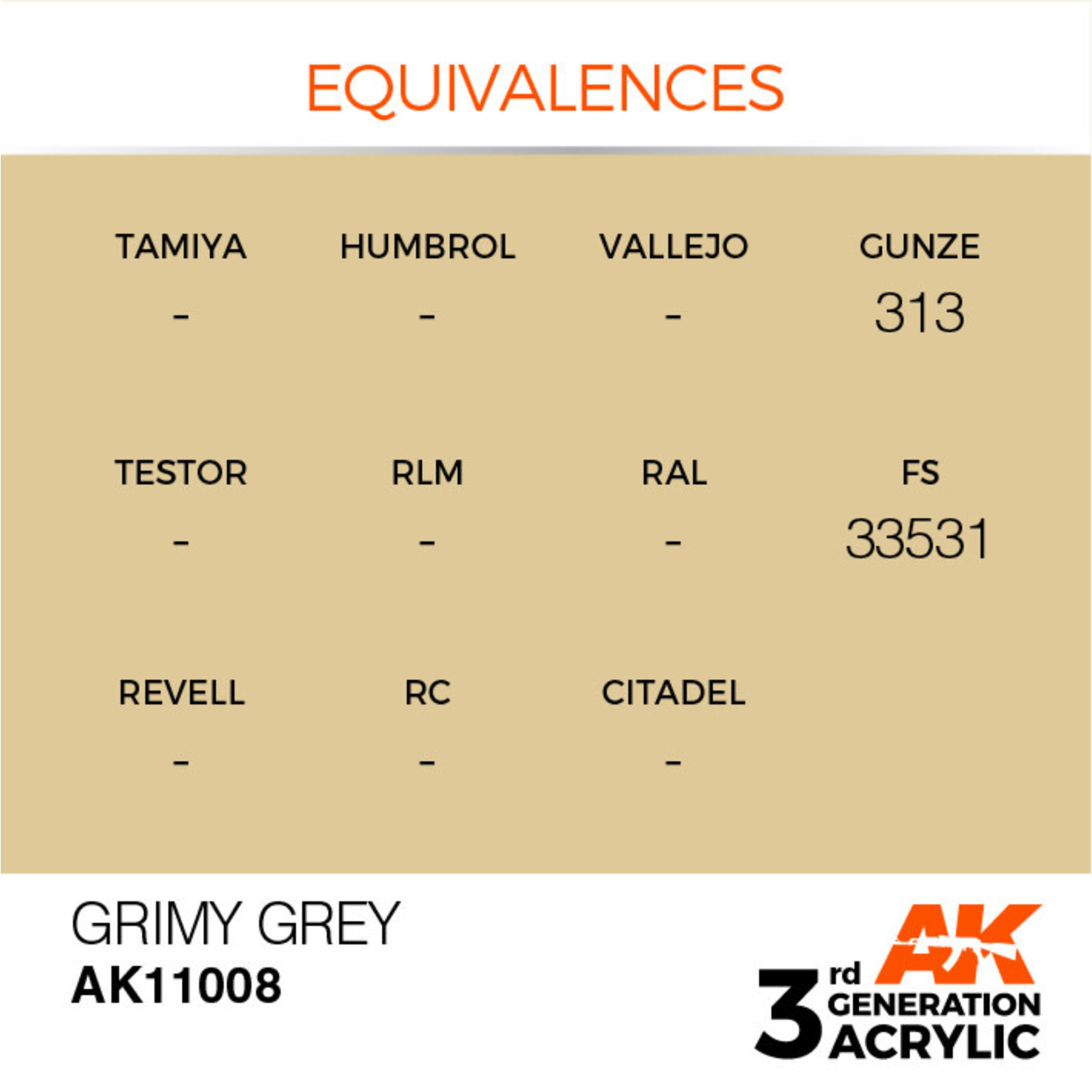AK Interactive AK11008 3G Acrylic Grimy Grey 17ml