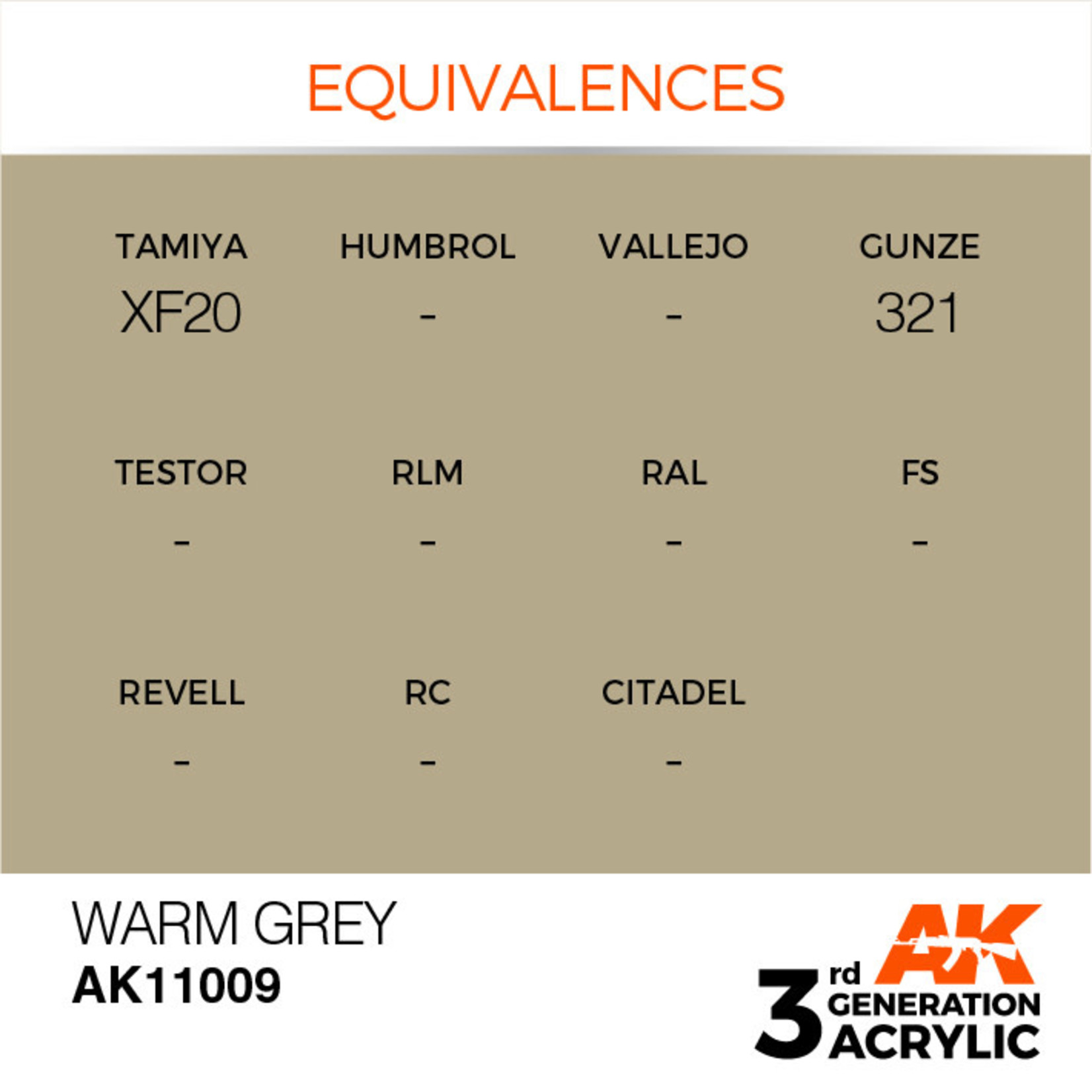 AK Interactive AK11009 3G Acrylic Warm Grey 17ml