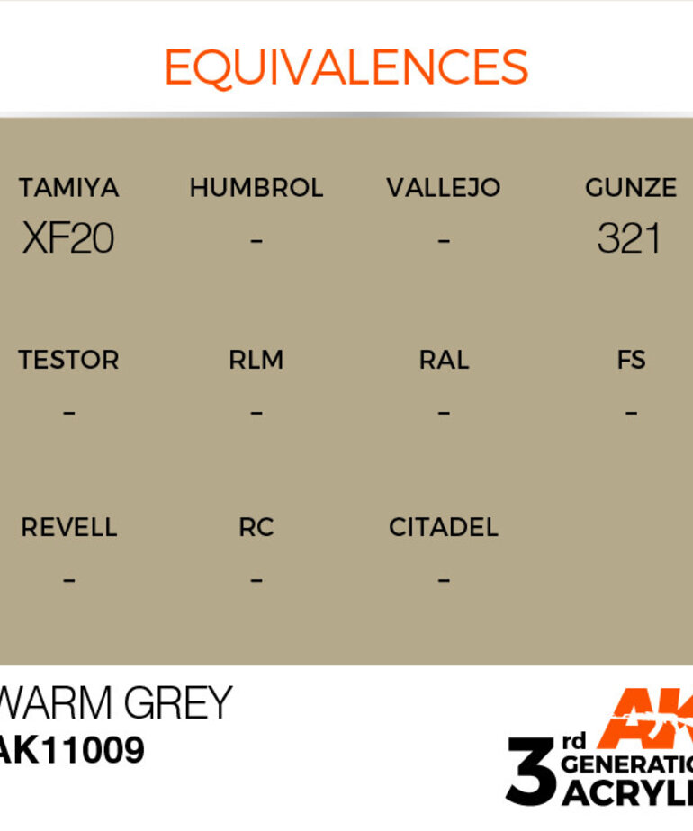 AK Interactive AK11009 3G Acrylic Warm Grey 17ml