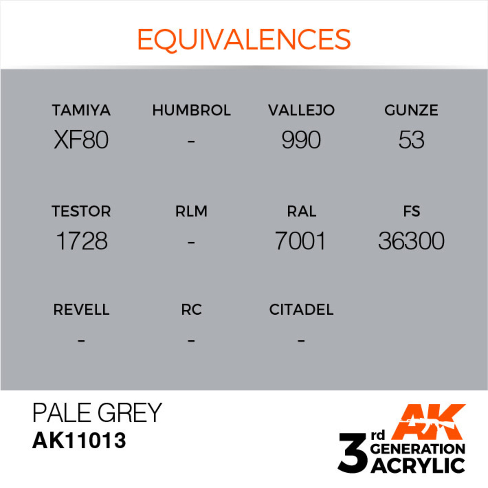 AK Interactive AK11013 3G Acrylic  Pale Grey 17ml
