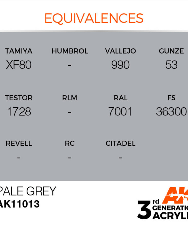 AK Interactive AK11013 3G Acrylic  Pale Grey 17ml