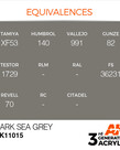 AK Interactive AK11015 3G Acrylic  Dark Sea Grey 17ml