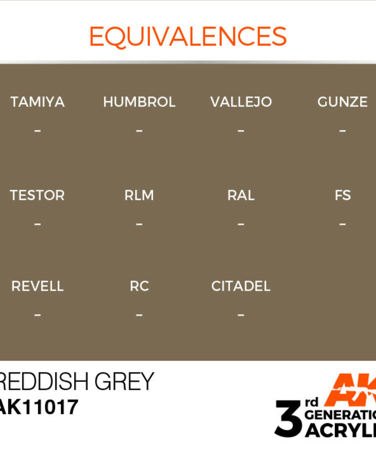 AK Interactive AK11017 3G Acrylic  Reddish Grey 17ml