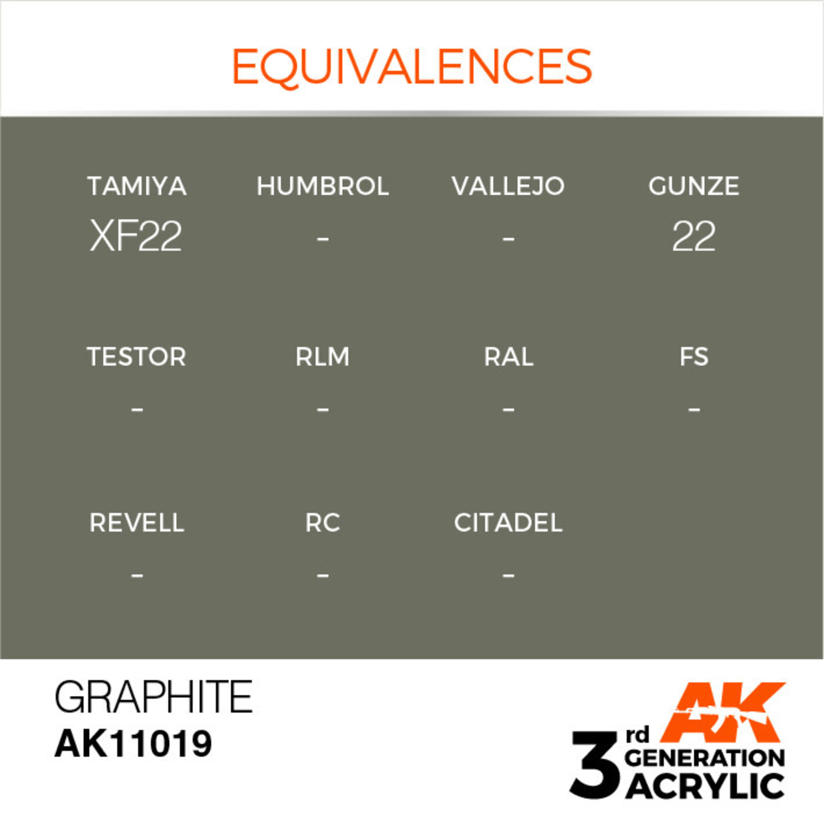 AK Interactive AK11019 3G Acrylic  Graphite 17ml