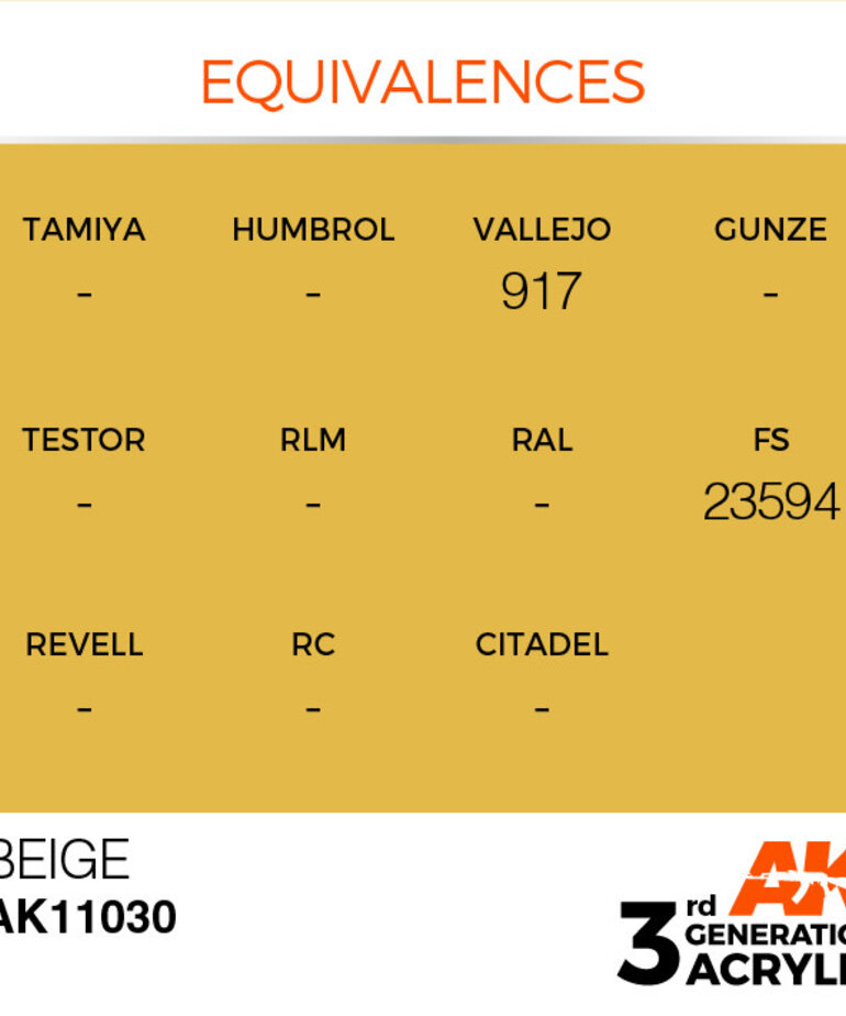 AK Interactive AK11030 3G Acrylic Beige 17ml