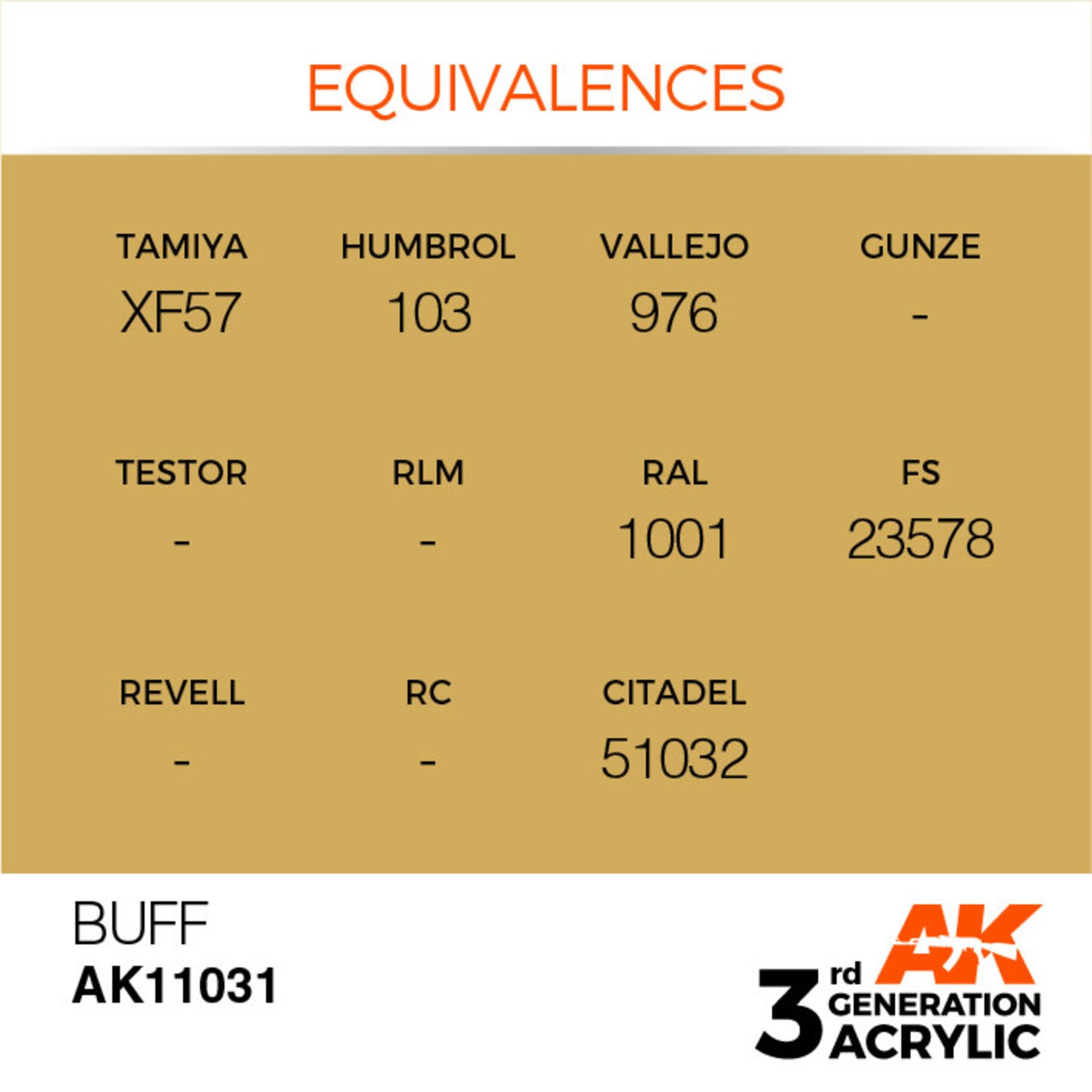AK Interactive AK11031 3G Acrylic Buff 17ml