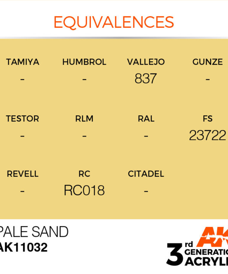 AK Interactive AK11032 3G Acrylic Pale Sand 17ml