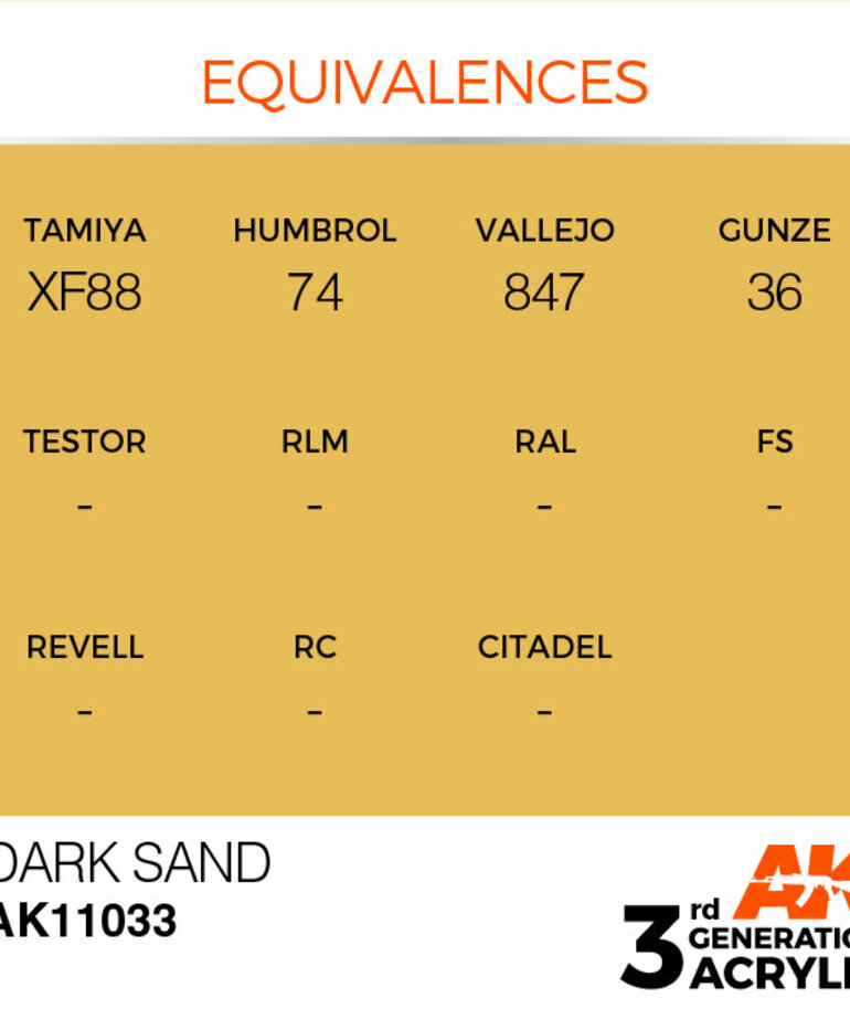 AK Interactive AK11033 3G Acrylic Dark Sand 17ml