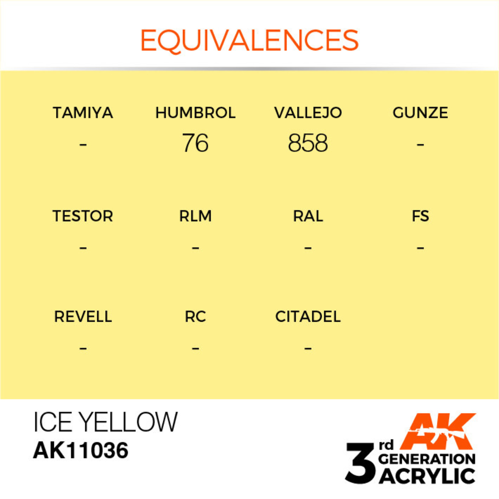 AK Interactive AK11036 3G Acrylic Ice Yellow 17ml