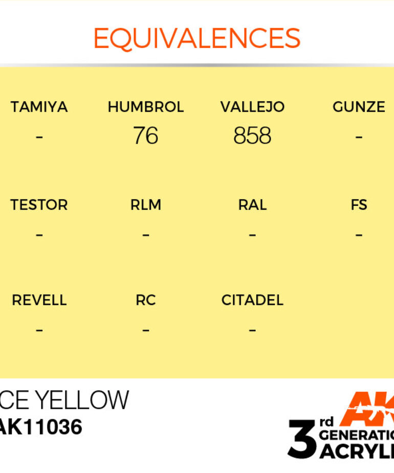 AK Interactive AK11036 3G Acrylic Ice Yellow 17ml