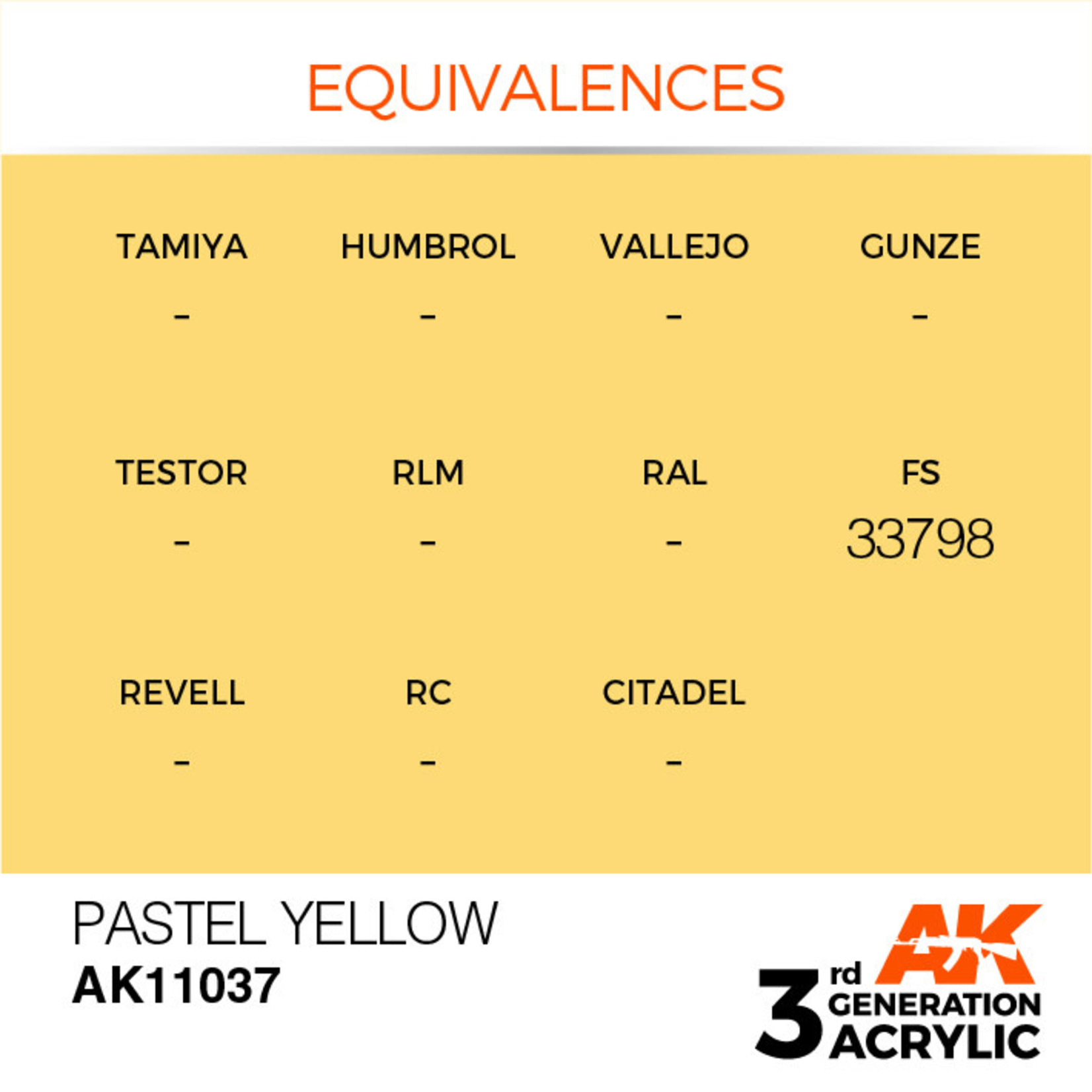 AK Interactive AK11037 3G Acrylic Pastel Yellow 17ml