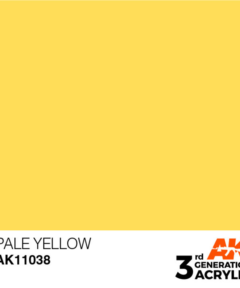AK Interactive AK11038 3G Acrylic Pale Yellow 17ml