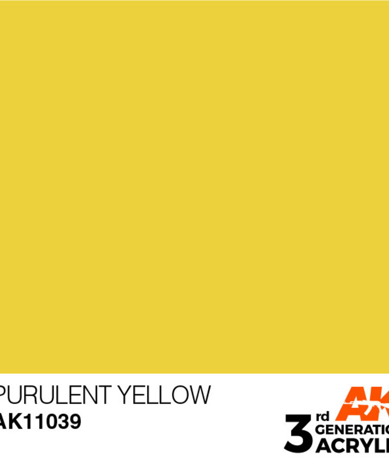 AK Interactive AK11039 3G Acrylic Purulent Yellow 17ml