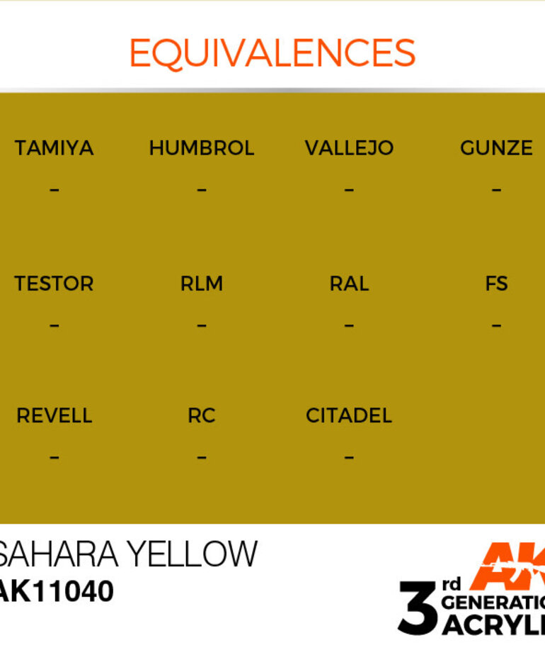AK Interactive AK11040 3G Acrylic Sahara Yellow 17ml