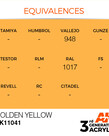 AK Interactive AK11041 3G Acrylic Golden Yellow 17ml
