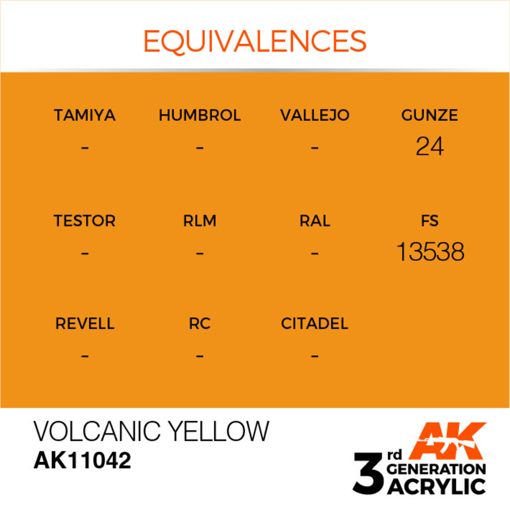 AK Interactive AK11042 3G Acrylic Volcanic Yellow 17ml