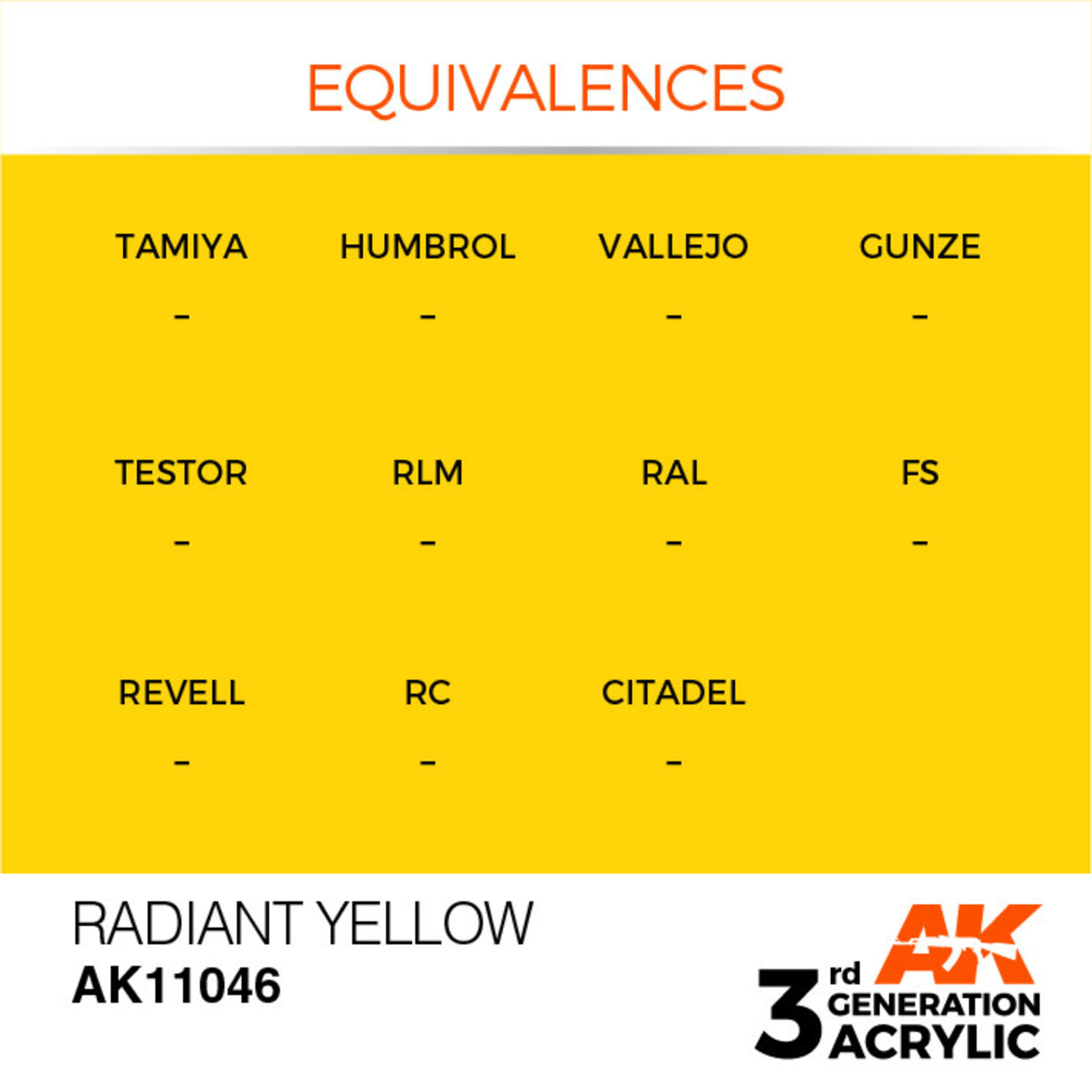 AK Interactive AK11046 3G Acrylic Radiant Yellow 17ml