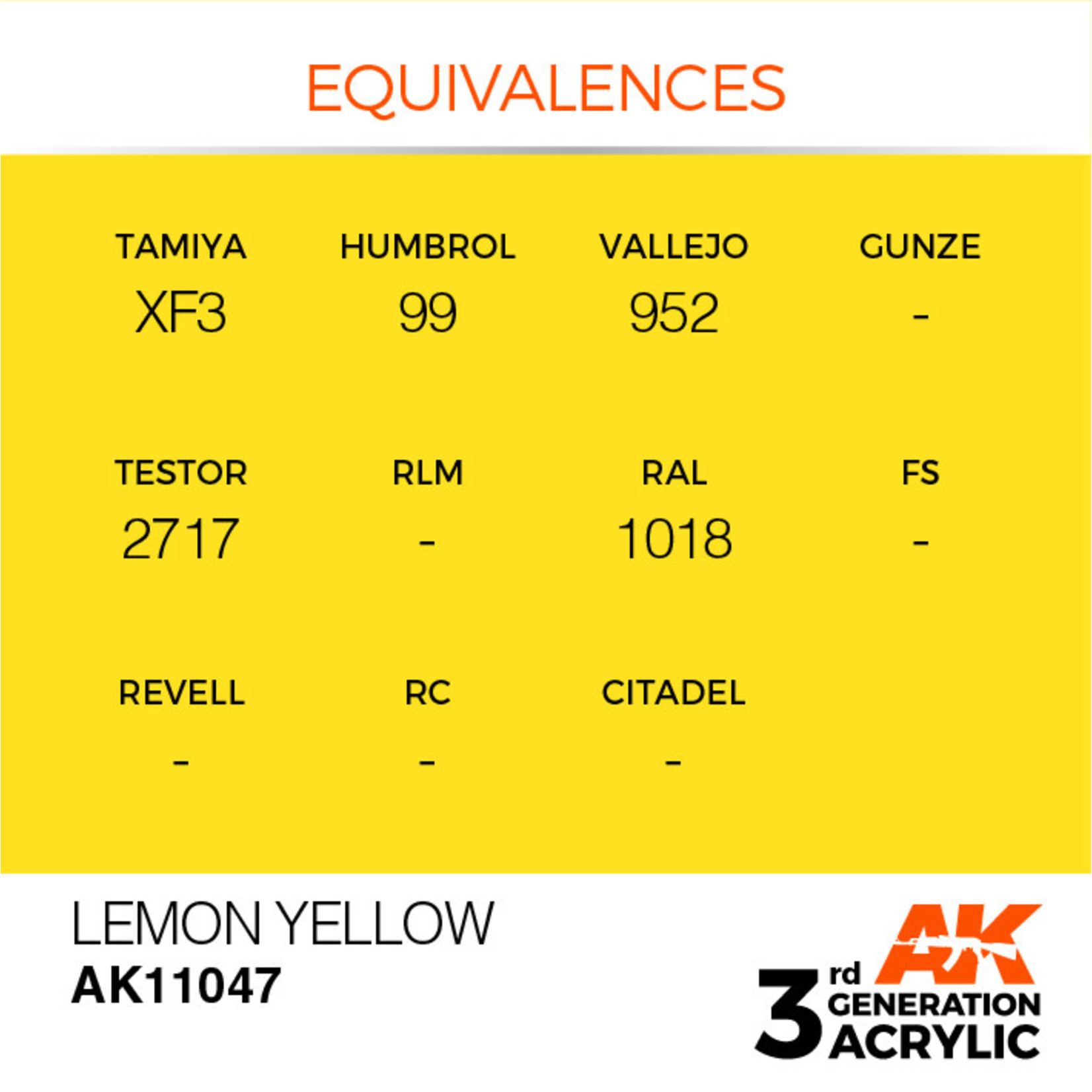AK Interactive AK11047 3G Acrylic Lemon Yellow 17ml