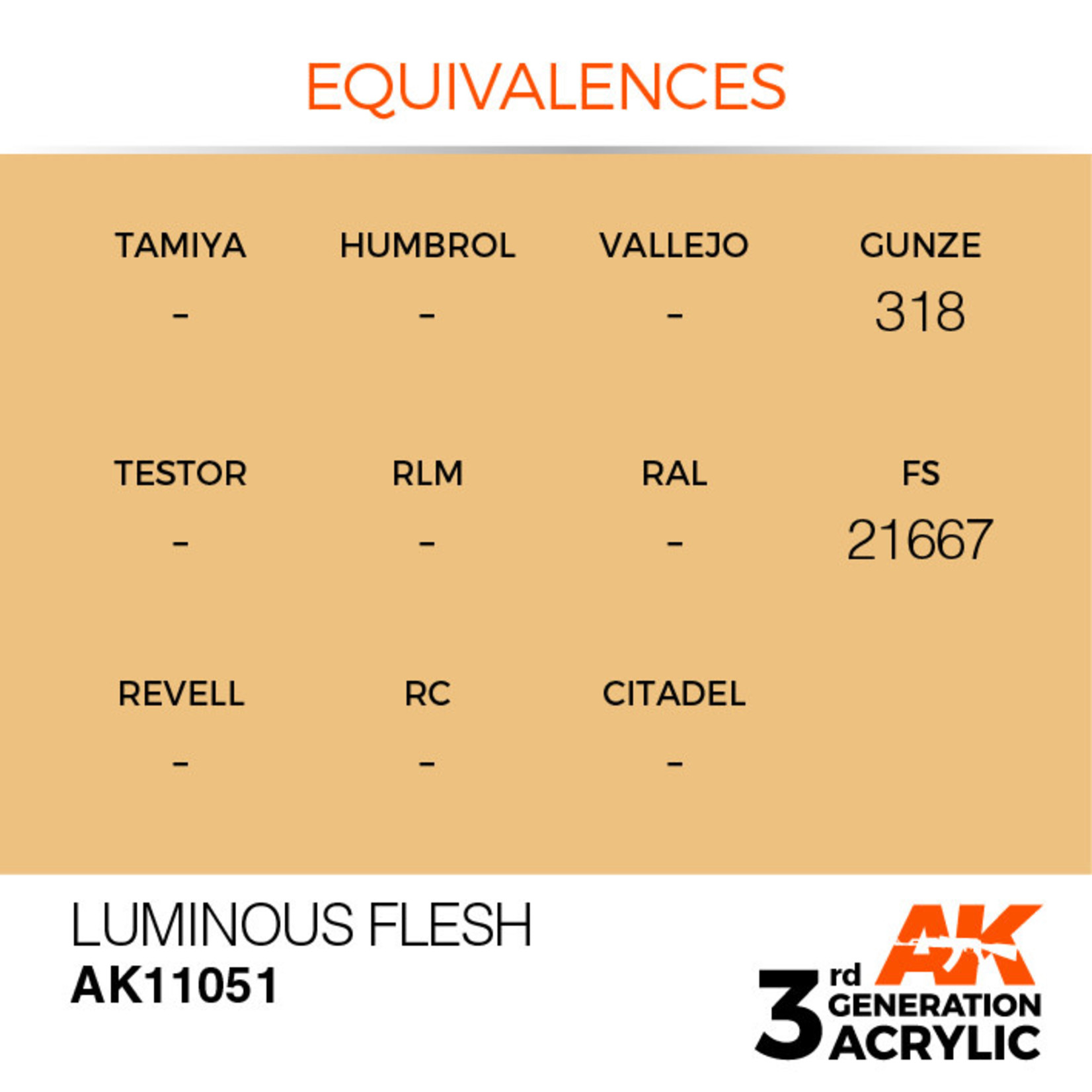 AK Interactive AK11051 3G Acrylic Luminous Flesh 17ml