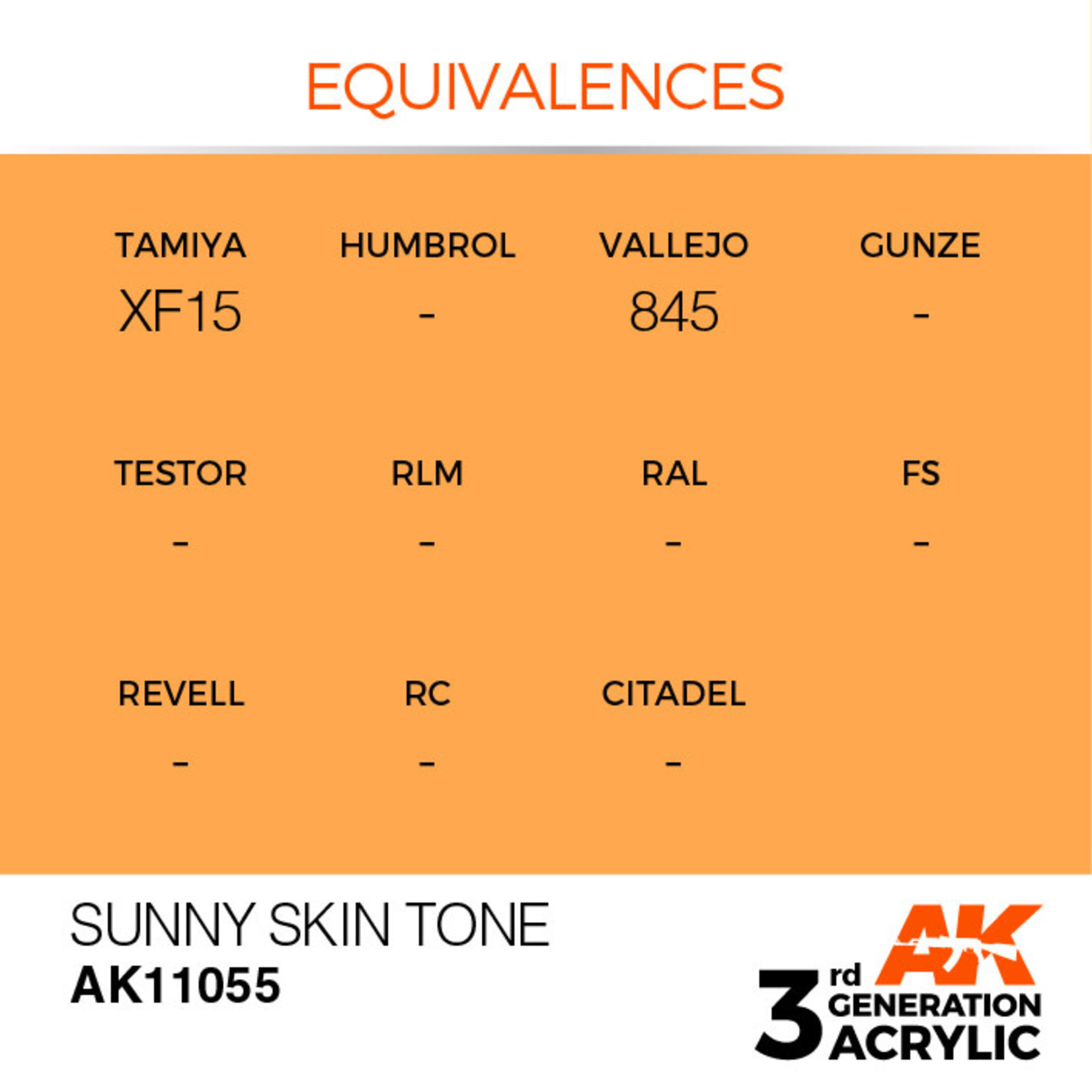 AK Interactive AK11055 3G Acrylic Sunny Skin Tone 17ml