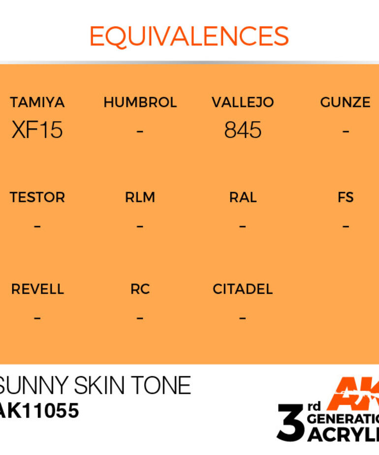 AK Interactive AK11055 3G Acrylic Sunny Skin Tone 17ml