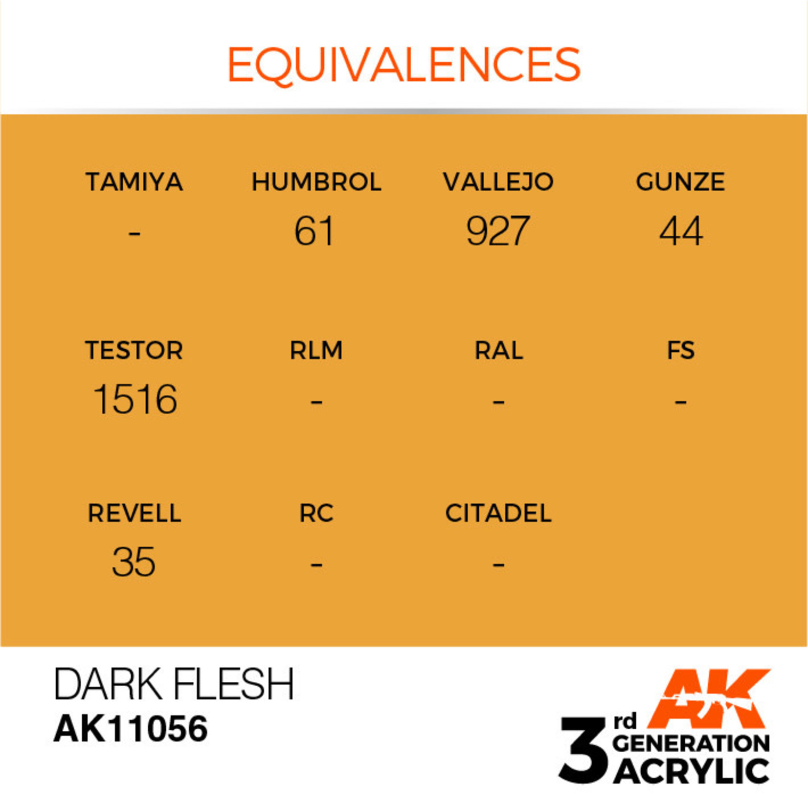 AK Interactive AK11056 3G Acrylic Dark Flesh 17ml