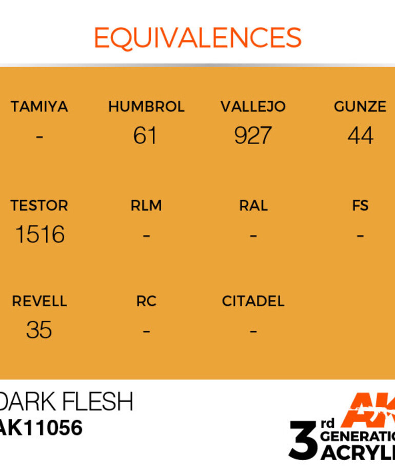 AK Interactive AK11056 3G Acrylic Dark Flesh 17ml