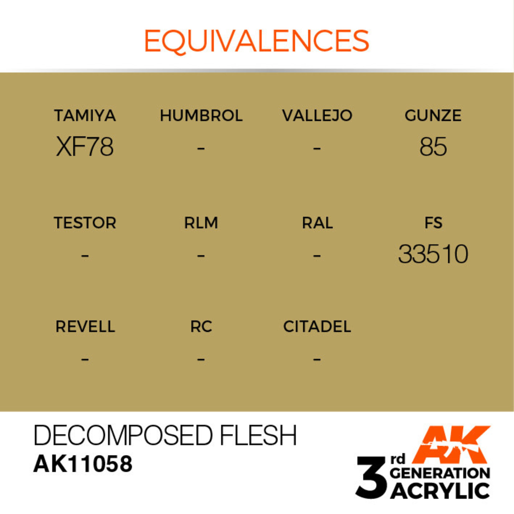 AK Interactive AK11058 3G Acrylic Decomposed Flesh 17ml
