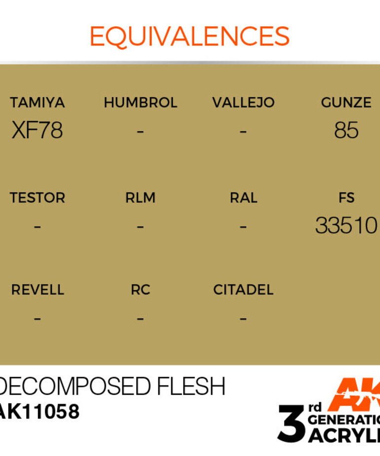 AK Interactive AK11058 3G Acrylic Decomposed Flesh 17ml